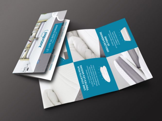 Flyer pour promouvoir le nouveau matelas Justinbed